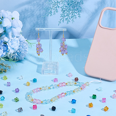 24 Colors Transparent Acrylic Beads TACR-PH0001-94-1