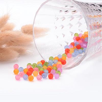 Transparent Frosted Acrylic Beads X-PL723M-1