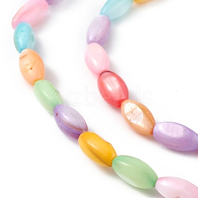 Natural Freshwater Shell Dyed Beads Strands SHEL-M018-13-12-1