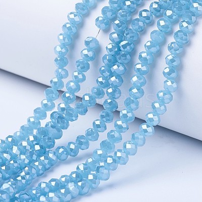 Electroplate Glass Beads Strands EGLA-A034-J10mm-A06-1