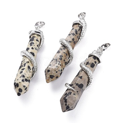 Natural Dalmatian Jasper Big Pointed Pendants G-F696-B08-1