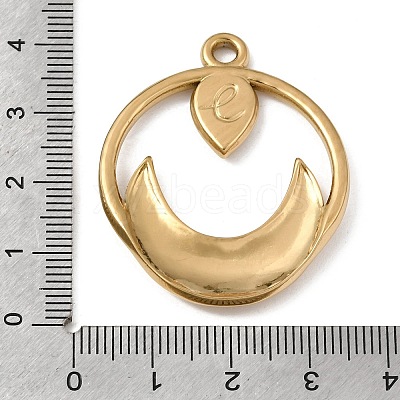 Moon 304 Stainless Steel Pendant Cabochon Setting STAS-P454-10G-1