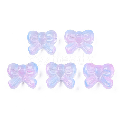 Transparent Spray Painted Glass Beads GLAA-N035-025-G03-1