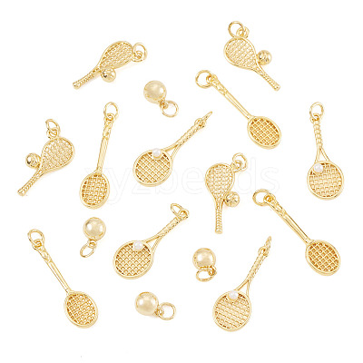 16Pcs 4 Styles Brass Pendants KK-TA0009-03-1
