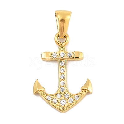 Ion Plating(IP) 304 Stainless Steel Micro Pave Cubic Zirconia Pendants STAS-D112-03G-07-1