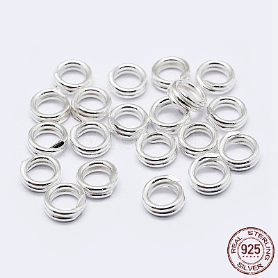 925 Sterling Silver Split Jump Rings STER-F036-01S-0.6x5mm-1