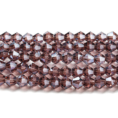 Transparent Electroplate Glass Beads Strands EGLA-A039-T4mm-A05-1
