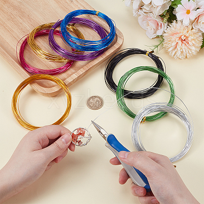 8 Rolls 8 Colors Flat Aluminum Wire AW-BC0003-40-1