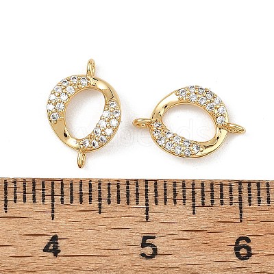 SHEGRACE Brass Micro Pave Clear Cubic Zirconia Connector Charms XGRQ3P792-601G-1