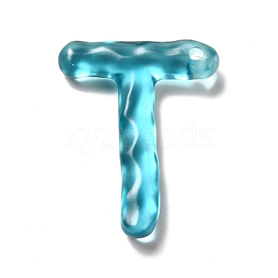 Transparent Resin Alphabet Pendants RESI-C028-02T-1