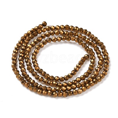 Electroplate Glass Beads Strands GLAA-H021-01A-FP01-1