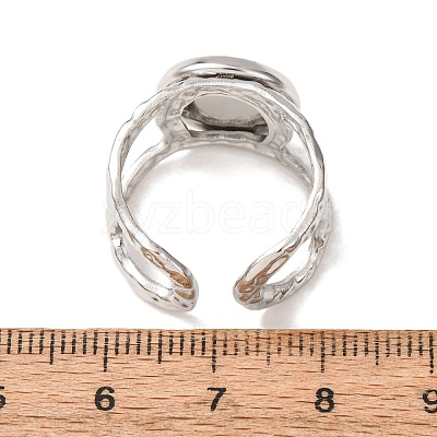 Hammered 304 Stainless Steel Cuff Ring Components SA-CBAC0DF-02C-P-1