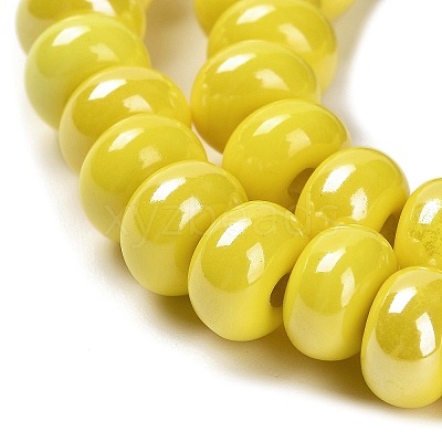 Glazed Porcelain Rondelle Beads PORC-Q001-01J-1