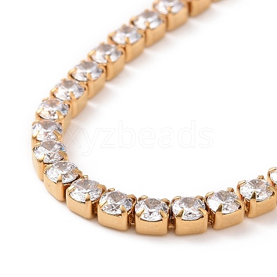 304 Stainless Steel Rhinestone Strass Chain Bracelets STAS-B021-14G-1