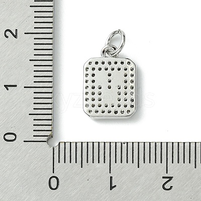 Rack Plating Brass Micro Pave Clear Cubic Zirconia Charms KK-G501-01V-P-1