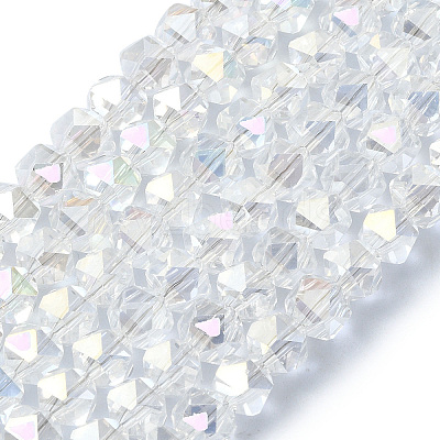 AB Color Plated Glass Beads EGLA-L018-B-AB08-1
