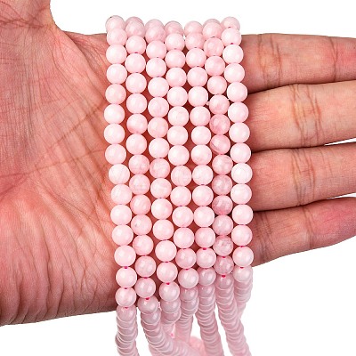 Pink Color Natural Madagascar Rose Quartz Beads Strands G-D655-6mm-1
