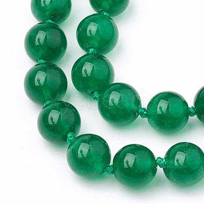 Natural Malaysia Jade Beaded Necklaces NJEW-S404-18-1