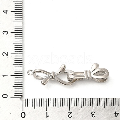 Rack Plating Brass Knot Fold Over Clasps KK-K349-12P-1