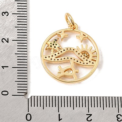 Brass Micro Pave Green Cubic Zirconia Pendants CU-CBA6344-06G-1