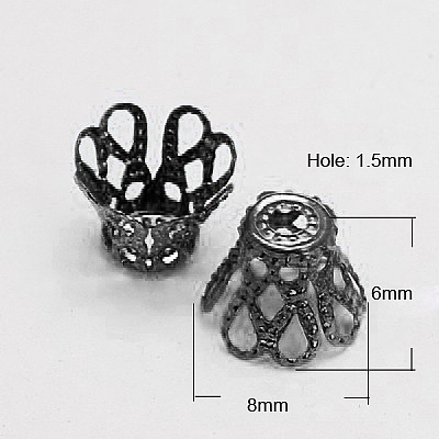 Iron Bead Caps IFIN-D042-8x6-B-1
