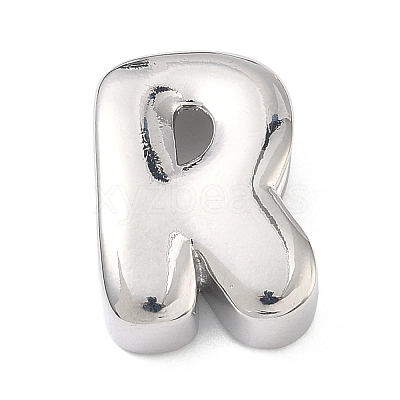 Brass Initial Beads KK-B167-27P-01R-1