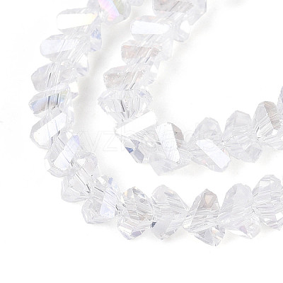 Electroplate Transparent Glass Beads Strands GLAA-N021-4mm-11-1