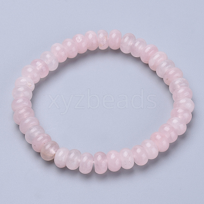 Natural Rose Quartz Beaded Stretch Bracelets BJEW-S127-15-1