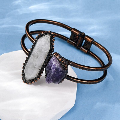Natural Mixed Gemstone & Amethyst Beads Bangeles G-B150-05R-1