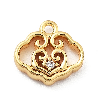 Brass Micro Pave Cubic Zirconia Pendants KK-H511-01G-02-1