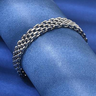 201 Stainless Steel Link Chain Bracelets for Women Men STAS-T077-20P-01-1