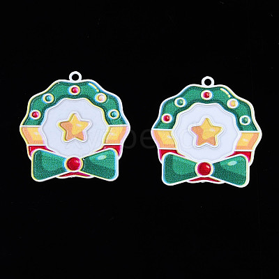 Spray Painted Brass Pendants KK-Q281-012-1