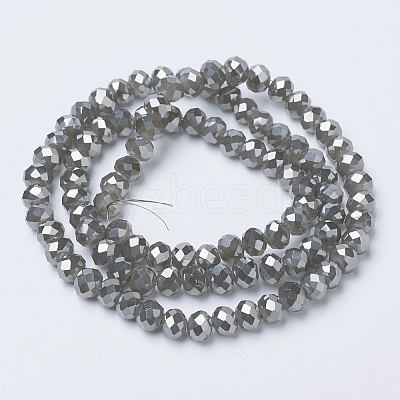 Electroplate Glass Beads Strands EGLA-A034-J4mm-Y01-1
