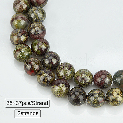 Natural Dragon Blood Jasper Beads Strands G-OC0001-18-10mm-1