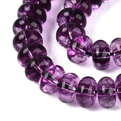 Crackle Transparent Glass Beads Strands GLAA-N074-02A-05-1
