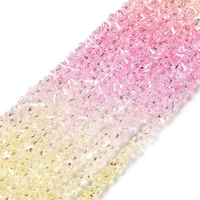 Transparent Glass Bead Strands GLAA-H023-02F-1