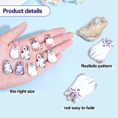 30Pcs 5 Colors Alloy Enamel Pendants ENAM-SZ0003-32-1