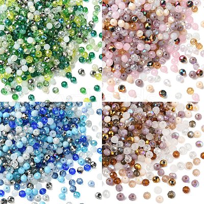 1000Pcs 10 Colors Electroplate Transparent Glass Beads EGLA-YW0005-72C-1