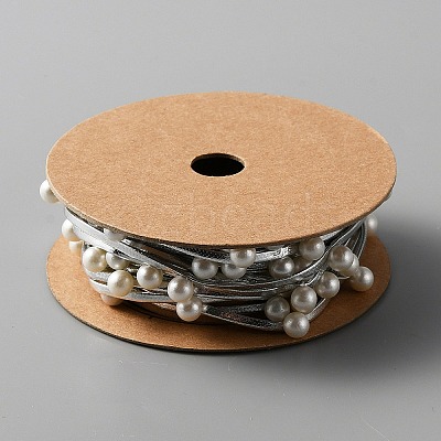 Polyester with ABS Beads Ribbon OCOR-WH0067-62B-1