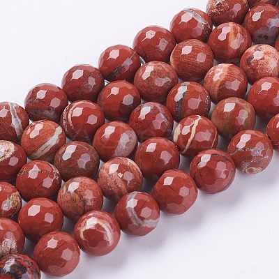 Natural Red Jasper Beads Strands G-G542-10mm-15-1
