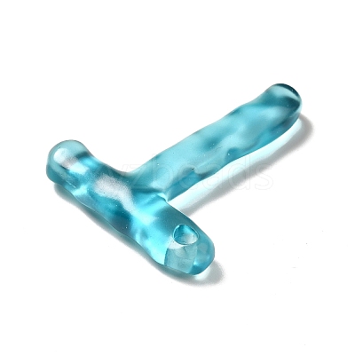 Transparent Resin Alphabet Pendants RESI-C028-02T-1