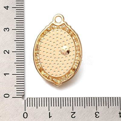 Rack Plating Alloy Enamel Pendants ENAM-S021-07G-B-1