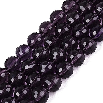 Transparent Glass Bead Strands GLAA-R095-8mm-40-1
