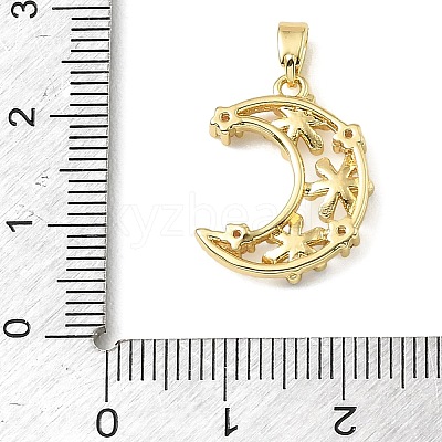 Brass Micro Pave Clear Cubic Zirconia Pendants KK-E804-06G-1