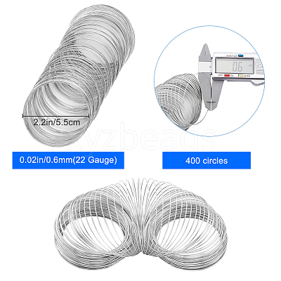 400Pcs Steel Memory Wire FIND-SP0002-06-1