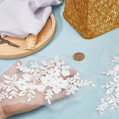 Flower Pattern Polyester Computerized Embroidery Appliques DIY-WH0304-580-1