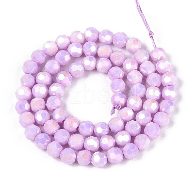 Anti-Tarnish Electroplate Glass Beads Strands X-EGLA-T021-6mm-15-02-1