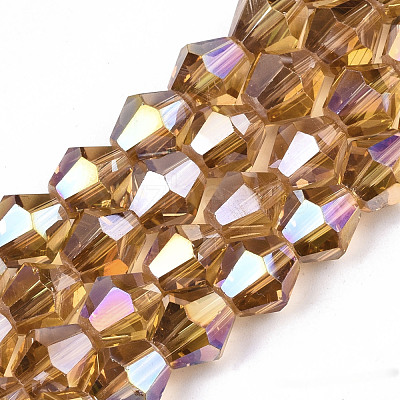 Electroplate Glass Beads Strands EGLA-Q118-6mm-B-1