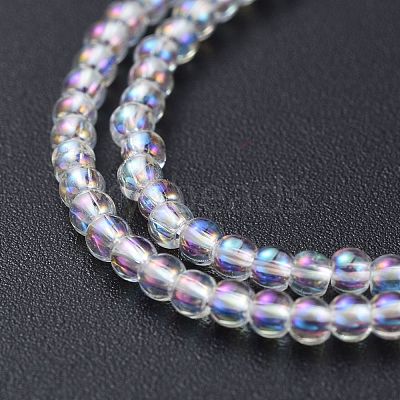 Electroplate Glass Beads Strands EGLA-K014-A-AB01-1
