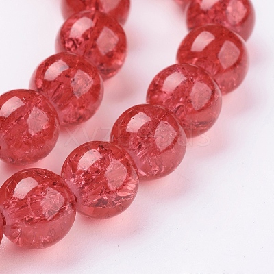Spray Painted Crackle Glass Beads Strands CCG-Q001-10mm-13-1